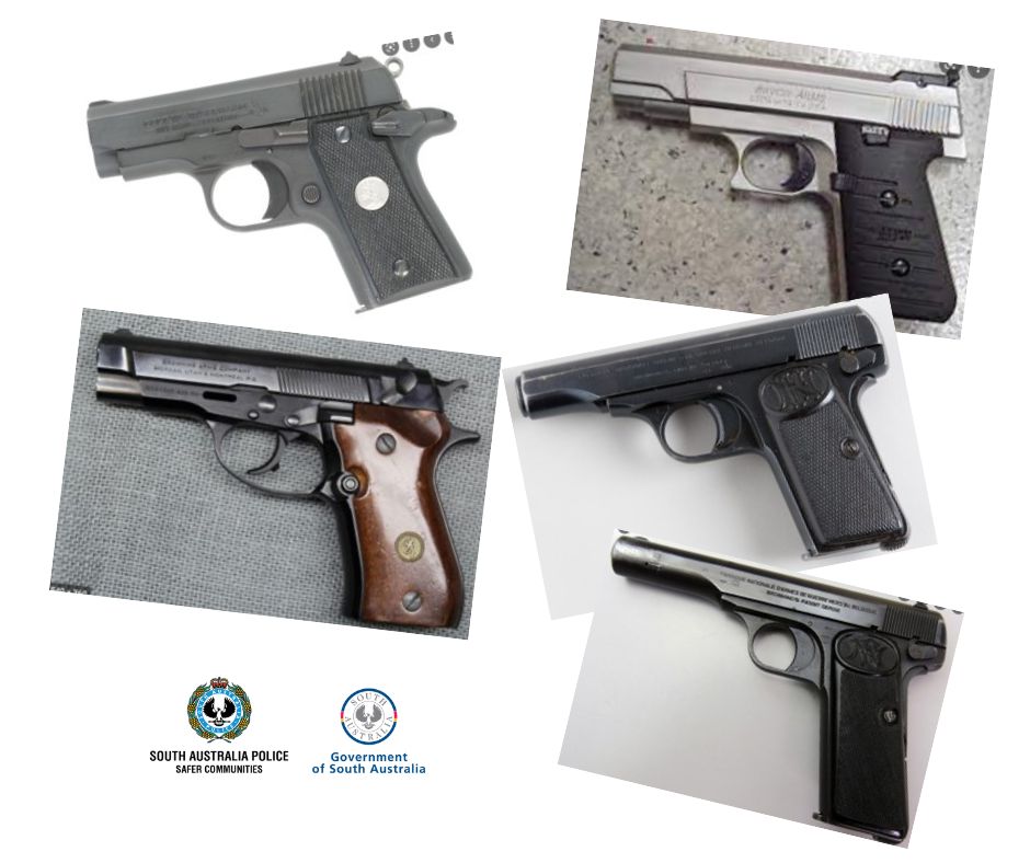 images of pistols which fit ammunition found south of Spalding