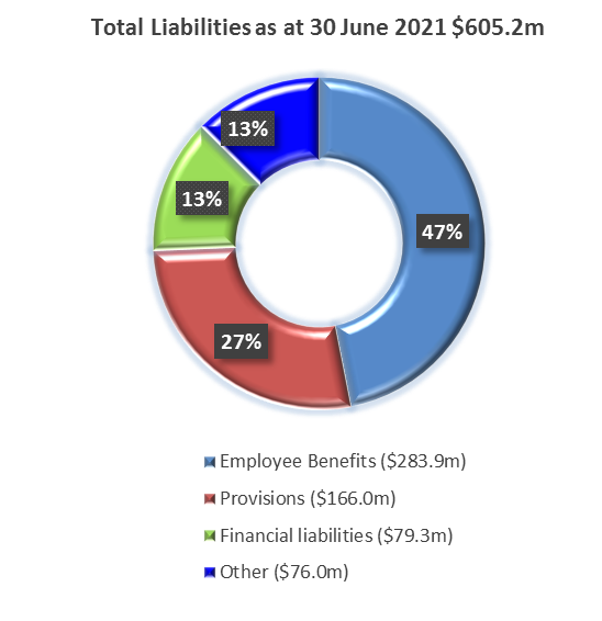 Donut chart displaying Total Liabilities as at 30 June 2021