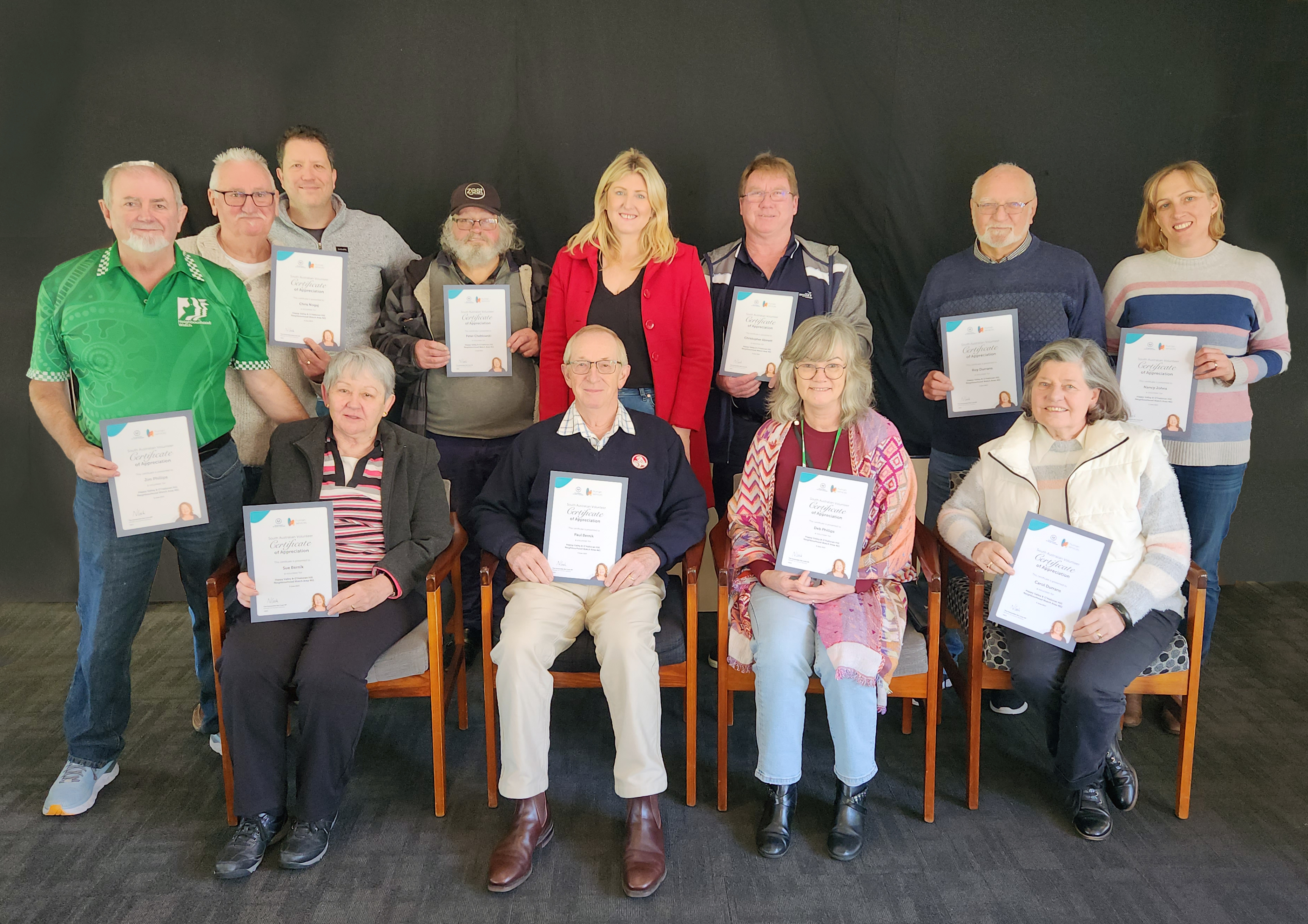 NHW members with their awards