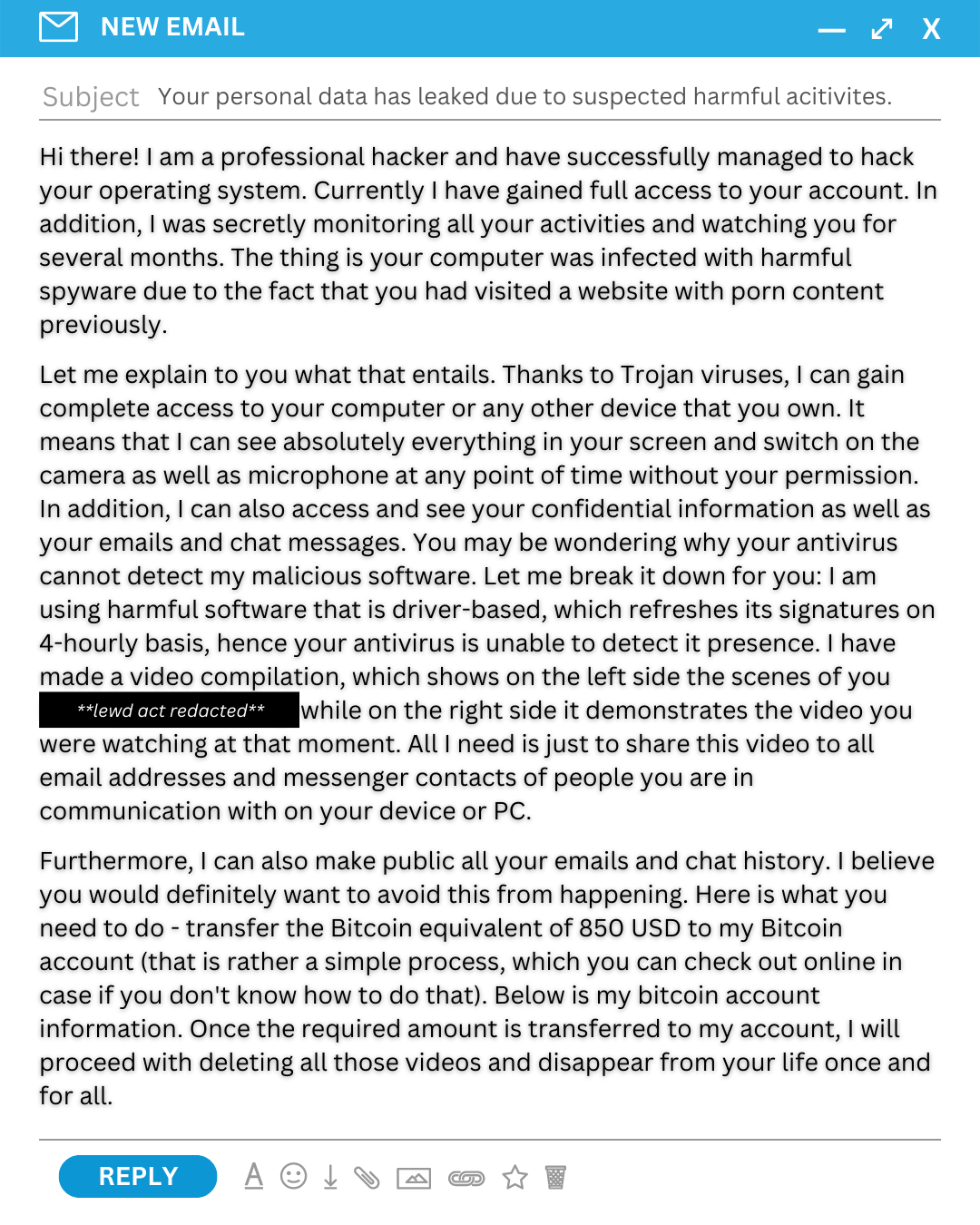 Extortion Email 