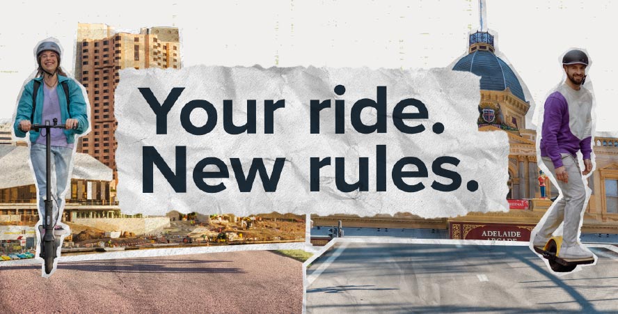 Your ride. New rules. with images of a personal mobility devices
