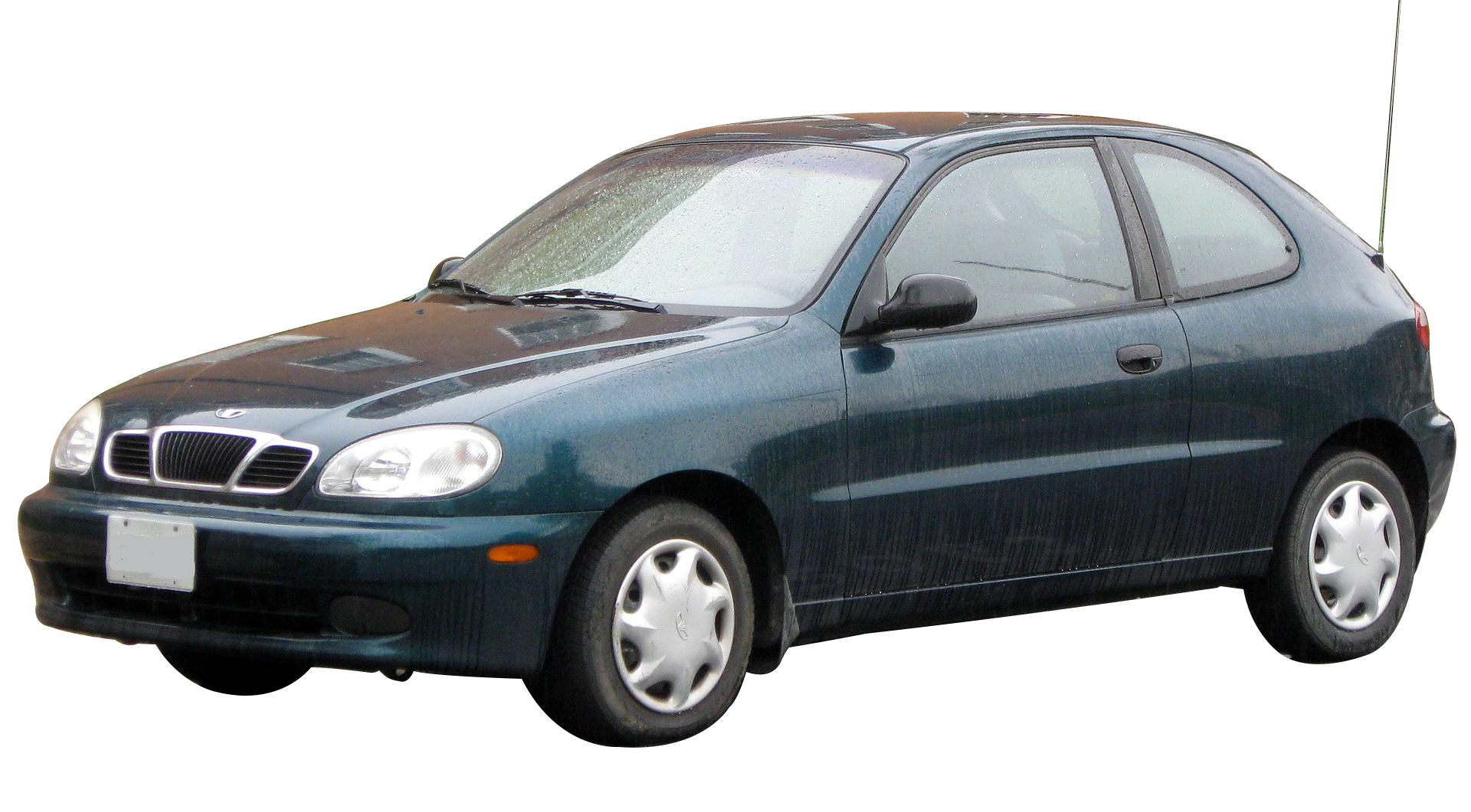 Photograph of similar green 2000 Daewoo Lanos Hatch (Front View)