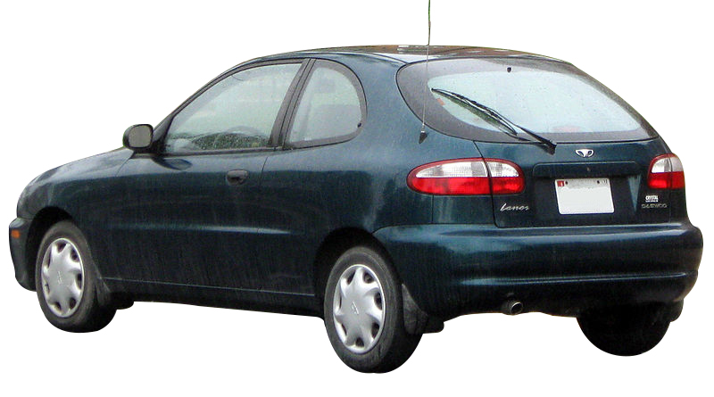 Photograph of similar 2000 green Daewoo Lanos Hatch (Rear View)