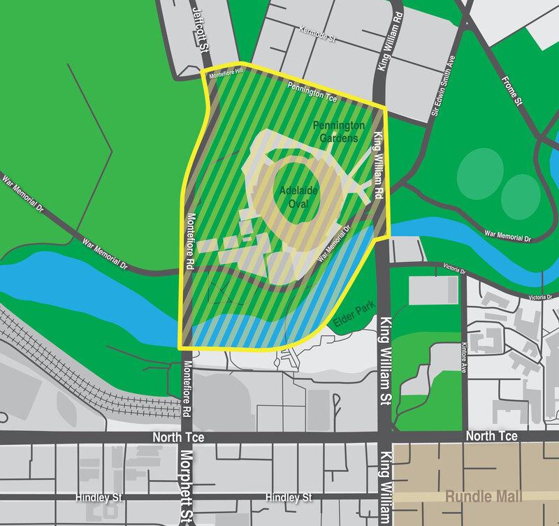 Map of Adelaide Oval Declared Public Precinct